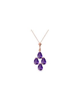 1.5 Carat 14K Rose Gold Pyramid Amethyst Necklace