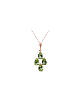 2.25 Carat 14K Rose Gold Pyramid Peridot Necklace