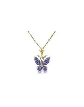 0.6 Carat 14K Gold Butterfly Necklace Tanzanite