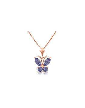 0.6 Carat 14K Rose Gold Butterfly Necklace Tanzanite