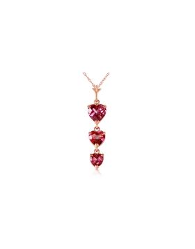 14K Rose Gold Pink Topaz Necklace Genuine