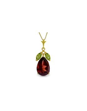 6.5 Carat 14K Gold Necklace Garnet Peridot