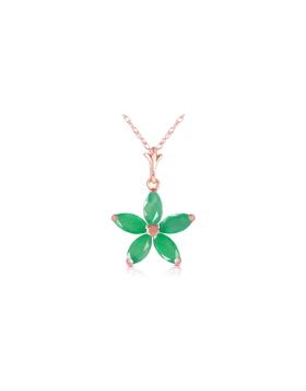 14K Rose Gold Natural Emerald Necklace Certified Series