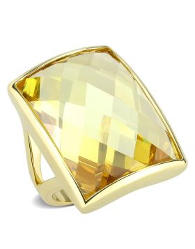 LO1251-6 - Brass Gold Ring AAA Grade CZ Topaz