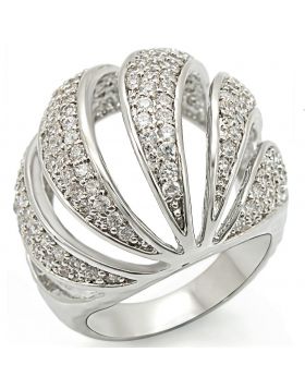 Ring Brass Rhodium AAA Grade CZ Clear