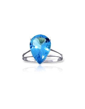 5 Carat 14K White Gold Fire Buried In Snow Blue Topaz Ring