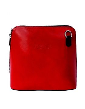 Dalida leather crossbody bag - Red/Black