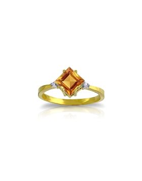 1.77 Carat 14K Gold Ring Diamond Citrine