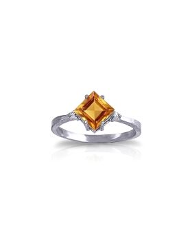 1.77 Carat 14K White Gold Ring Diamond Citrine
