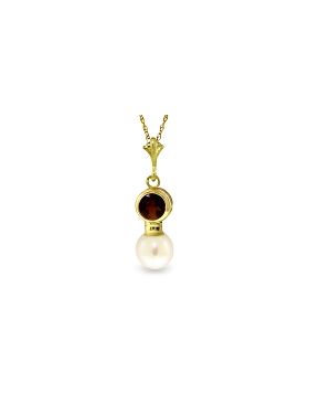 2.48 Carat 14K Gold Immortality Garnet Pearl Necklace