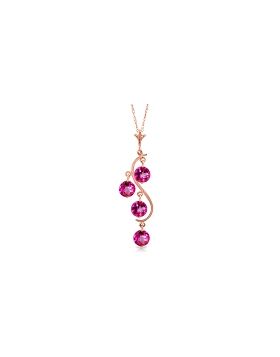 14K Rose Gold Pink Topaz Gemstone Limited Edition Necklace