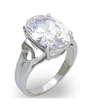 Ring 925 Sterling Silver High-Polished AAA Grade CZ Clear