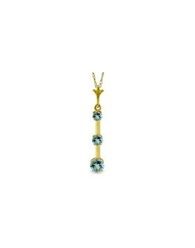 1.25 Carat 14K Gold Lawrence Blue Topaz Necklace