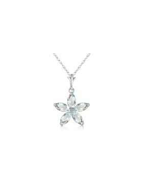 1.4 Carat 14K White Gold Missouri Aquamarine Necklace