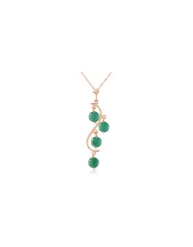 14K Rose Gold Emerald Necklace New