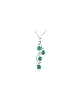 2 Carat 14K White Gold Residue Of Design Emerald Necklace