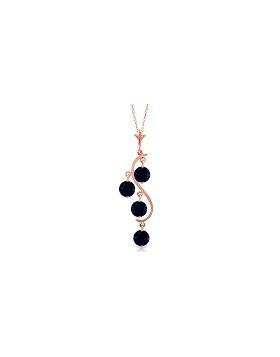 14K Rose Gold Natural Sapphire Necklace Gemstone Genuine