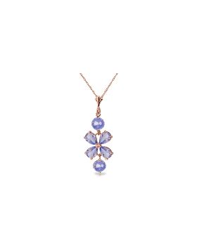 3.15 Carat 14K Rose Gold Necklace Natural Tanzanite