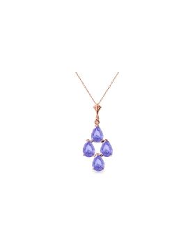 1.5 Carat 14K Rose Gold Pyramid Tanzanite Necklace