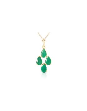 1.5 Carat 14K Gold Love Portrait Emerald Necklace