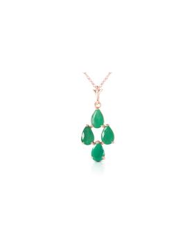 1.5 Carat 14K Rose Gold Pyramid Emerald Necklace