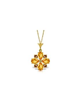 2.43 Carat 14K Gold Ray Of Life Citrine Necklace