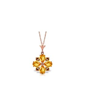 2.43 Carat 14K Rose Gold Autumn Citrine Necklace