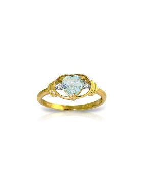 0.96 Carat 14K Gold Versailles Aquamarine Diamond Ring