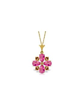 2.43 Carat 14K Gold Necklace Natural Pink Topaz Citrine