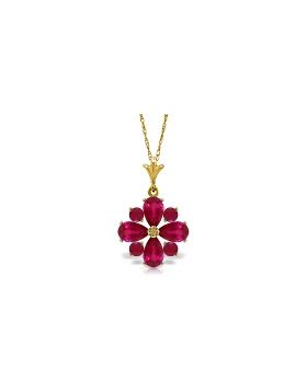 2.23 Carat 14K Gold Rose In His Heart Ruby Necklace