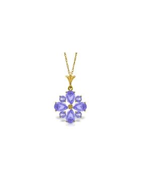 2.43 Carat 14K Gold Snow Flake Sail Tanzanite Necklace