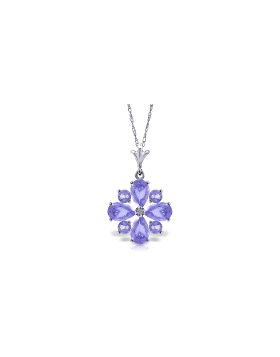 2.43 Carat 14K White Gold Tanzanite Necklace Pressed Against You