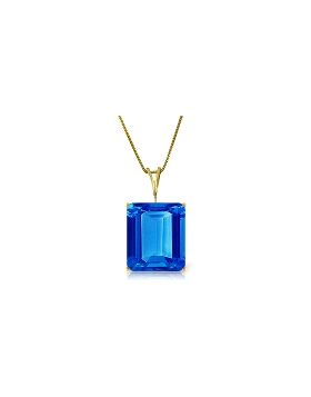 7 Carat 14K Gold Necklace Octagon Blue Topaz