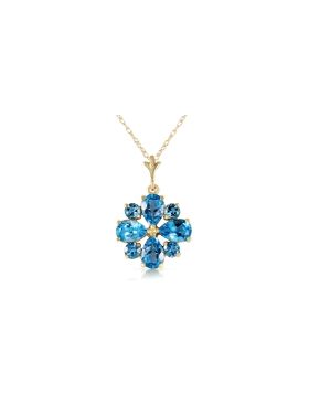 2.43 Carat 14K Gold Beauvoire Blue Topaz Necklace