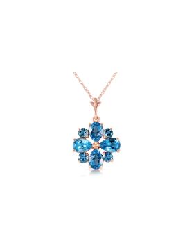 2.43 Carat 14K Rose Gold Spring Blue Topaz Necklace