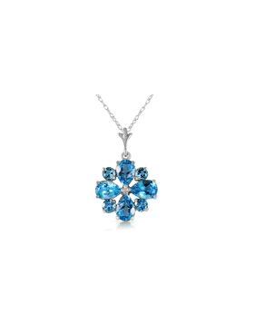 2.43 Carat 14K White Gold Don't Haste Blue Topaz Necklace