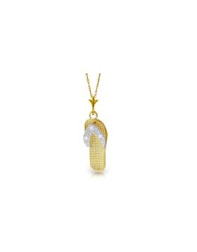 0.02 Carat 14K Gold Shoes Necklace Natural Diamond