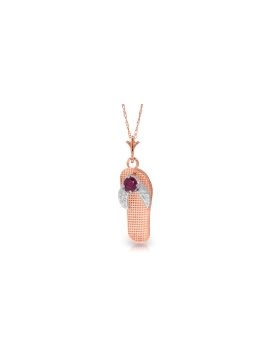 14K Rose Gold Shoe Necklace w/ Natural Ruby