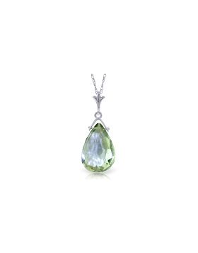 5.1 Carat 14K White Gold Necklace Briolette Green Amethyst