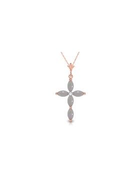 0.69 Carat 14K Rose Gold Necklace Natural Diamond Opal