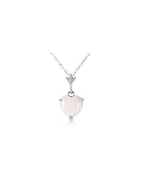 0.65 Carat 14K White Gold Necklace Natural Heart Opal