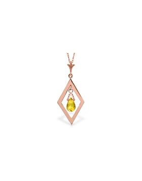 14K Rose Gold Briolette Citrine Necklace Jewelry
