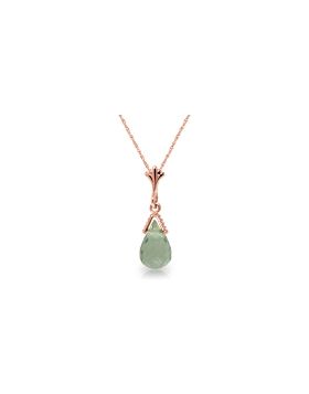 14K Rose Gold Briolette Green Amethyst Necklace Jewelry