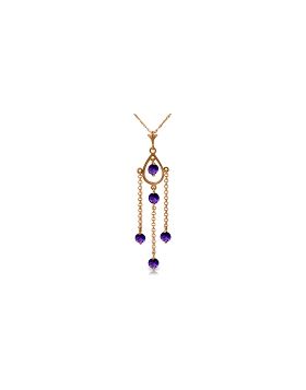 14K Rose Gold Purple Amethyst Gemstone Series Imperial Necklace
