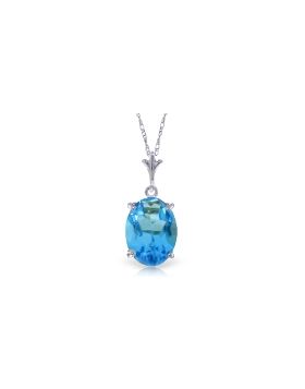 3.12 Carat 14K White Gold Here I Stand Blue Topaz Necklace