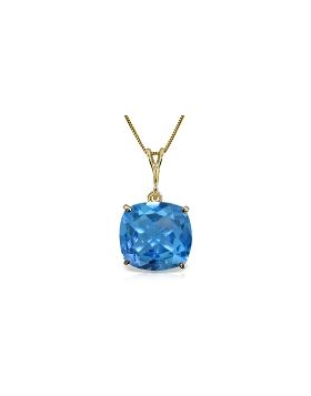 3.6 Carat 14K Gold Necklace Natural Checkerboard Cut Blue Topaz