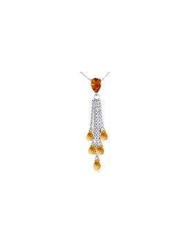 7.5 Carat 14K White Gold Leaving The Field Citrine Necklace