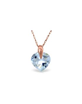 1.15 Carat 14K Rose Gold Lonely Heart Aquamarine Necklace
