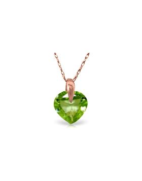1.15 Carat 14K Rose Gold Heart Peridot Necklace