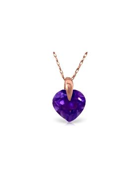 1.15 Carat 14K Rose Gold Heart Amethyst Necklace
